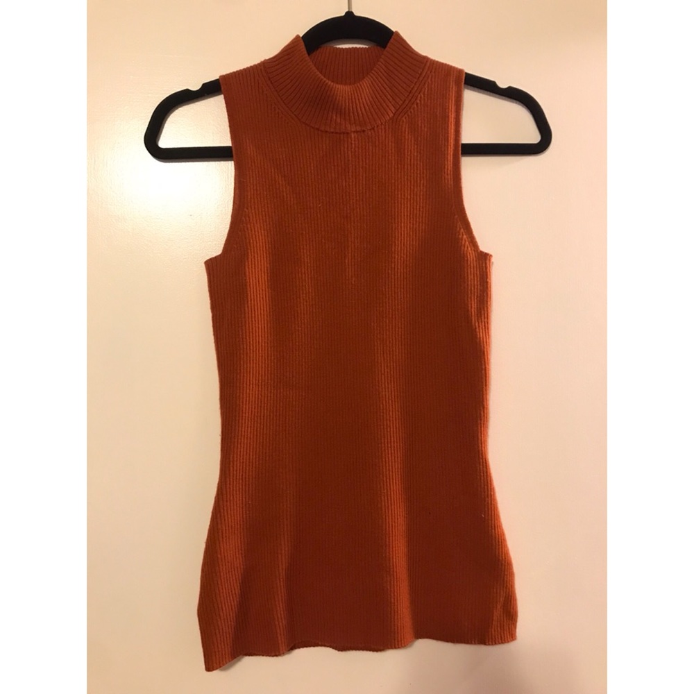 Rag&Bone burnt orange ribbed sleeveless sweater XS